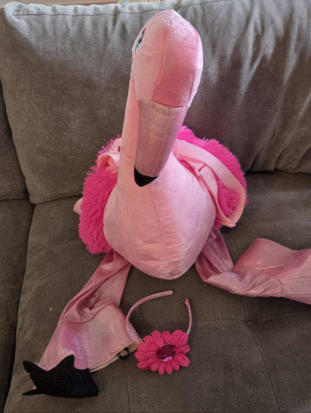 Plush Pink Flamingo Kids Costume - Picture 2 of 2